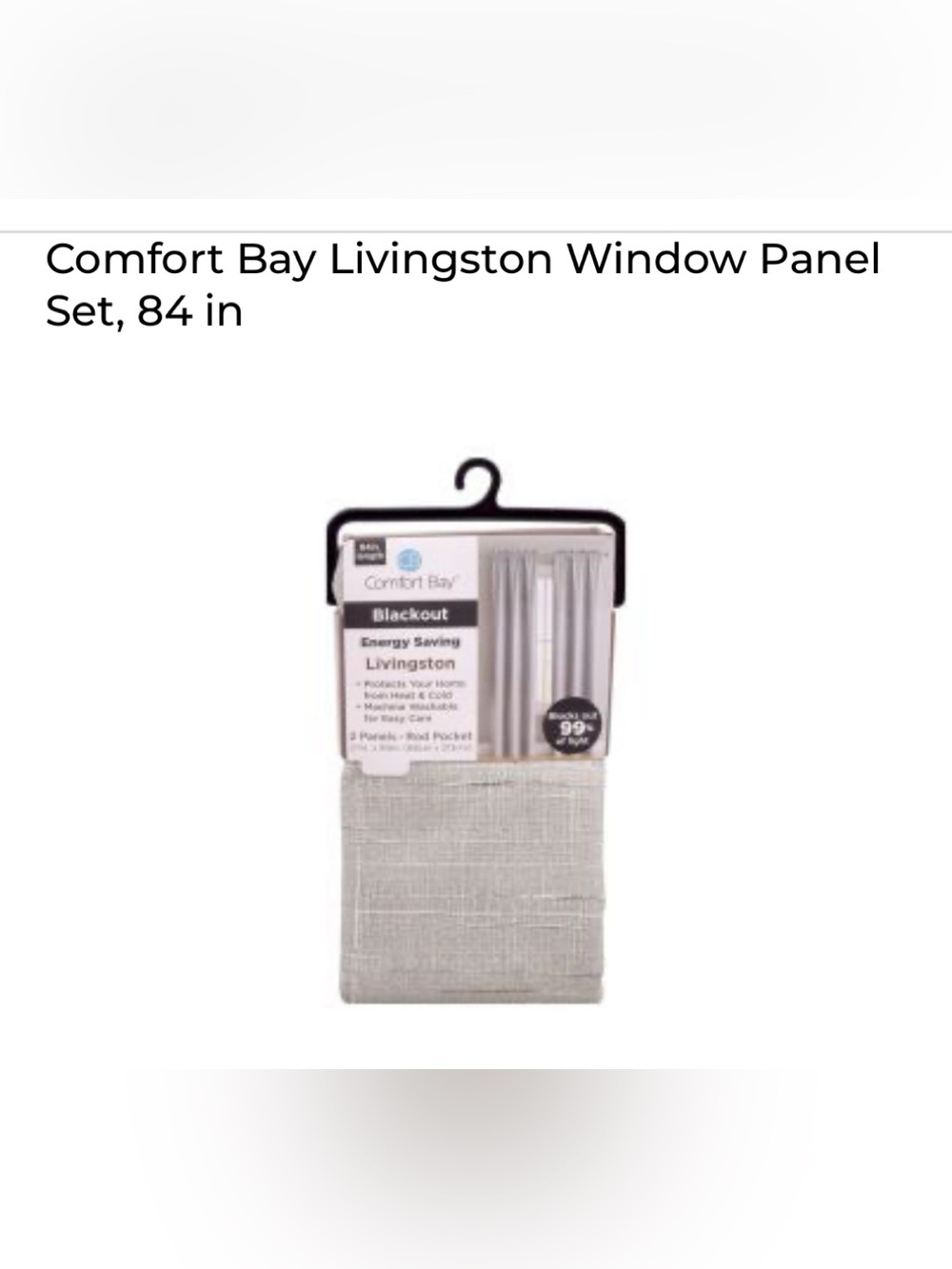 Comfort Bay Livingston Blackout Panel - Light Gray Heather